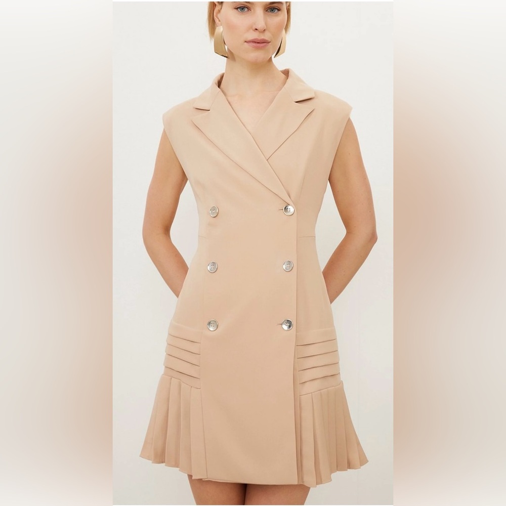 Karen Millen Military Pleated Dress